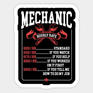 Mechanic Hourly Rate Labor Rates Mechanic Sticker